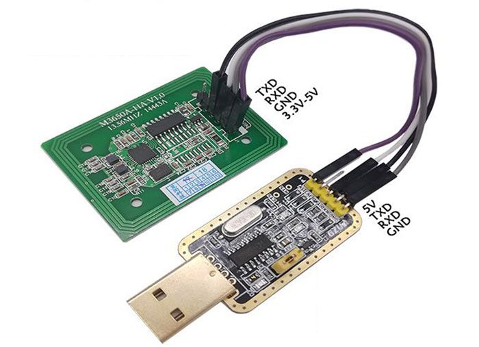 Modulo lettore di schede IC RFID ad alta frequenza contactless S50 lettura e scrittura induzione porta seriale RS232 TTL 3