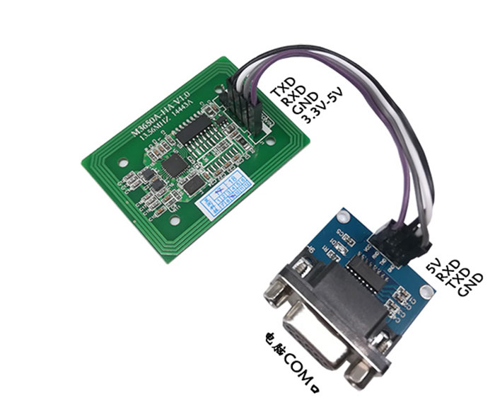 Modulo lettore di schede IC RFID ad alta frequenza contactless S50 lettura e scrittura induzione porta seriale RS232 TTL 4